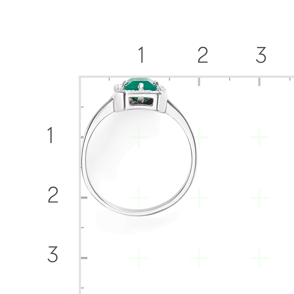 Серебряное кольцо с халцедон, фианитами от интернет магазина JEWELIN