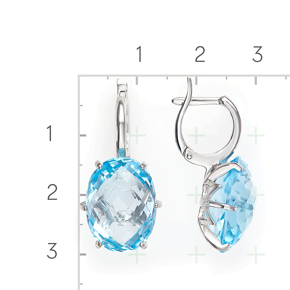 Серебряные серьги с топазом от интернет магазина JEWELIN