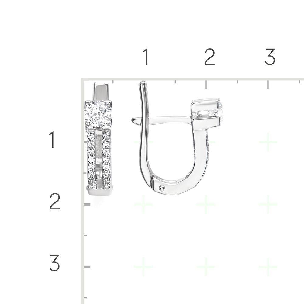 Серебряные серьги с фианитами от интернет магазина JEWELIN