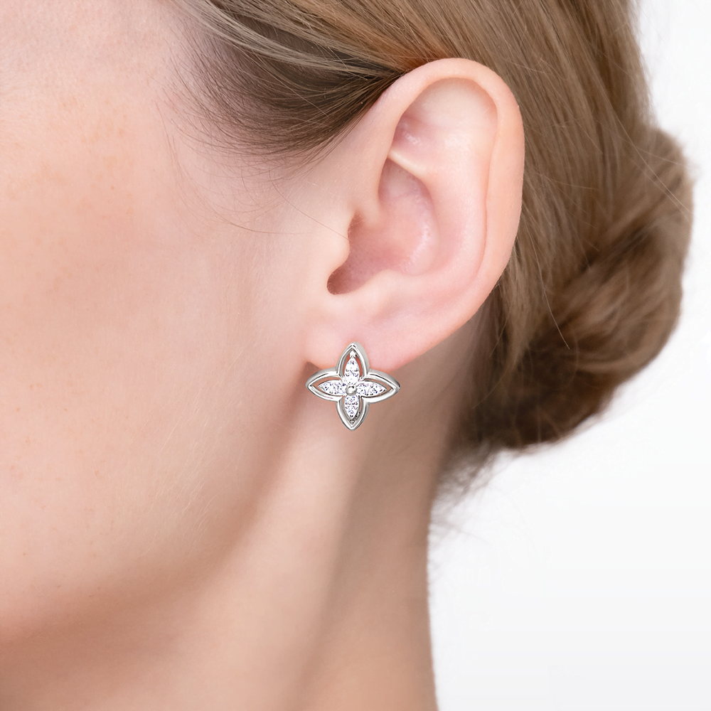 Серебряные серьги с фианитами от интернет магазина JEWELIN
