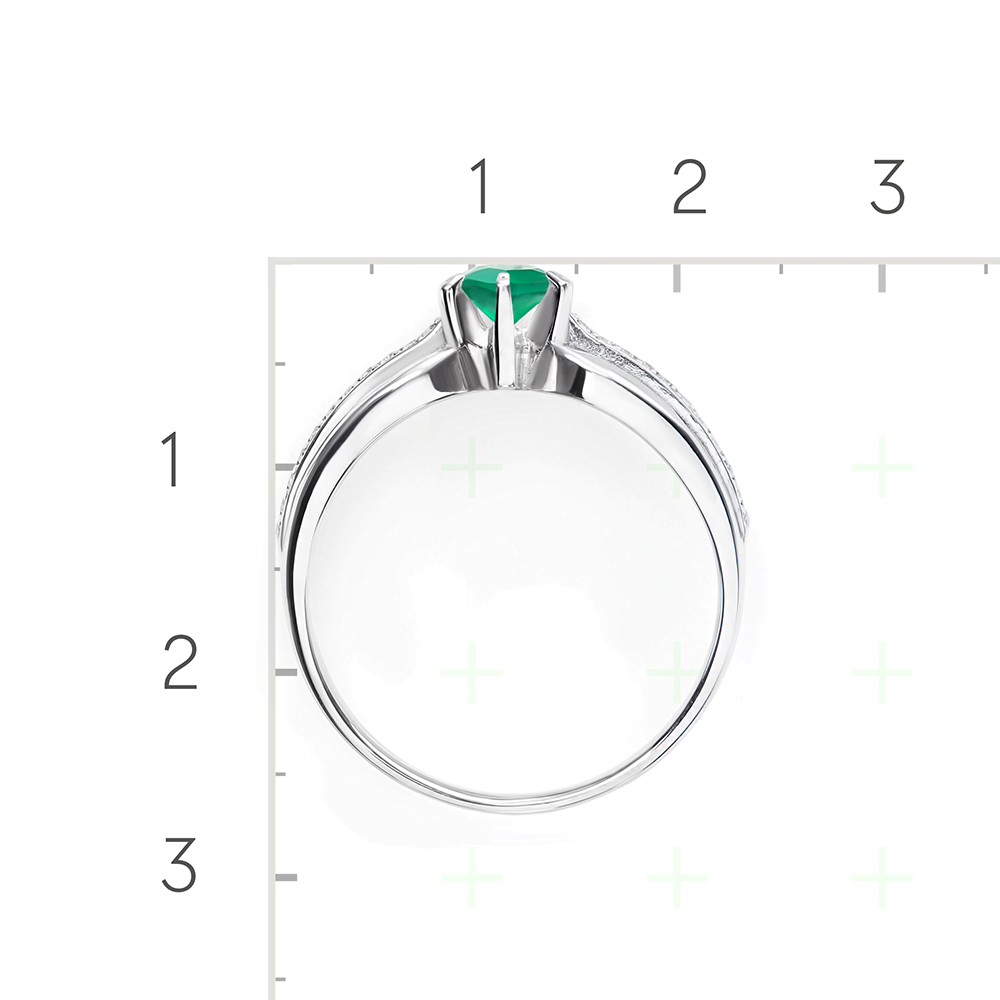 Серебряное кольцо с халцедон, фианитами от интернет магазина JEWELIN