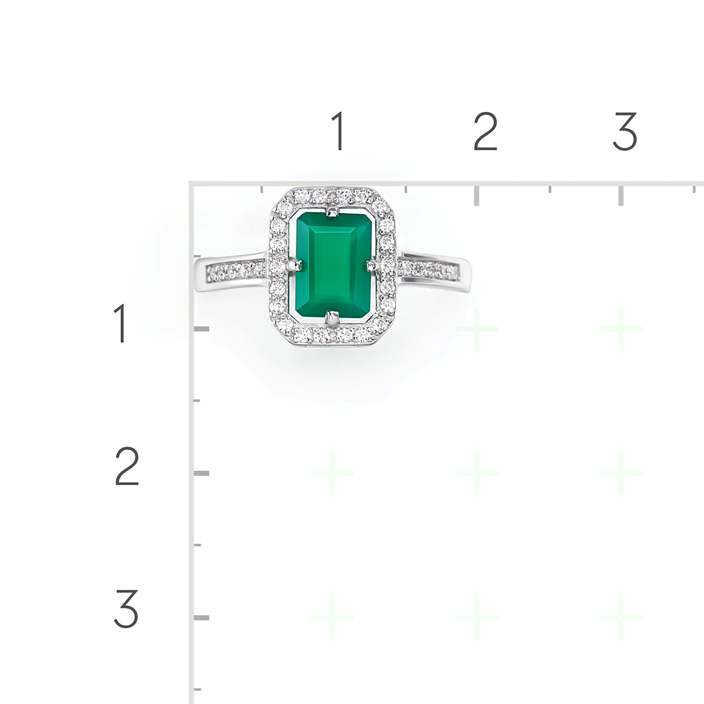 Серебряное кольцо с халцедон, фианитами от интернет магазина JEWELIN