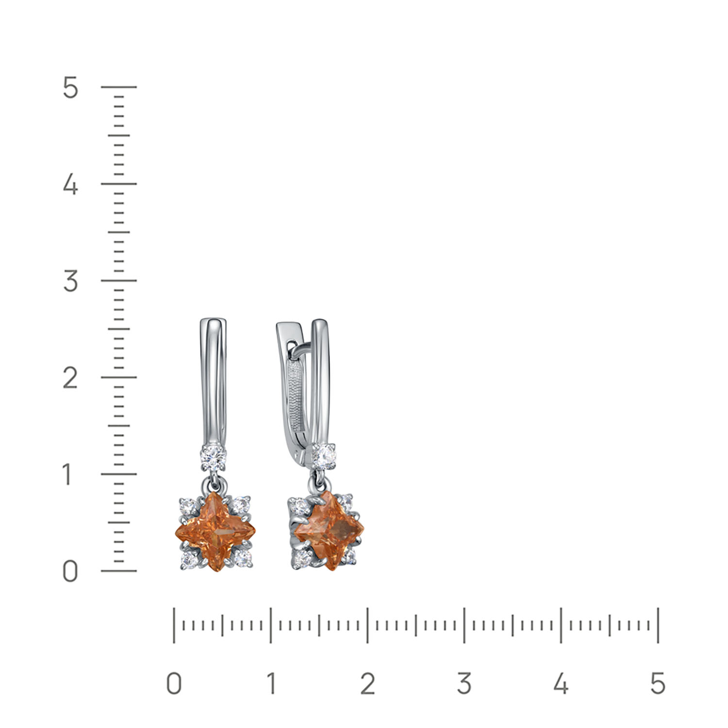Серьги из серебра с фианитом и бриллианитом от интернет магазина JEWELIN