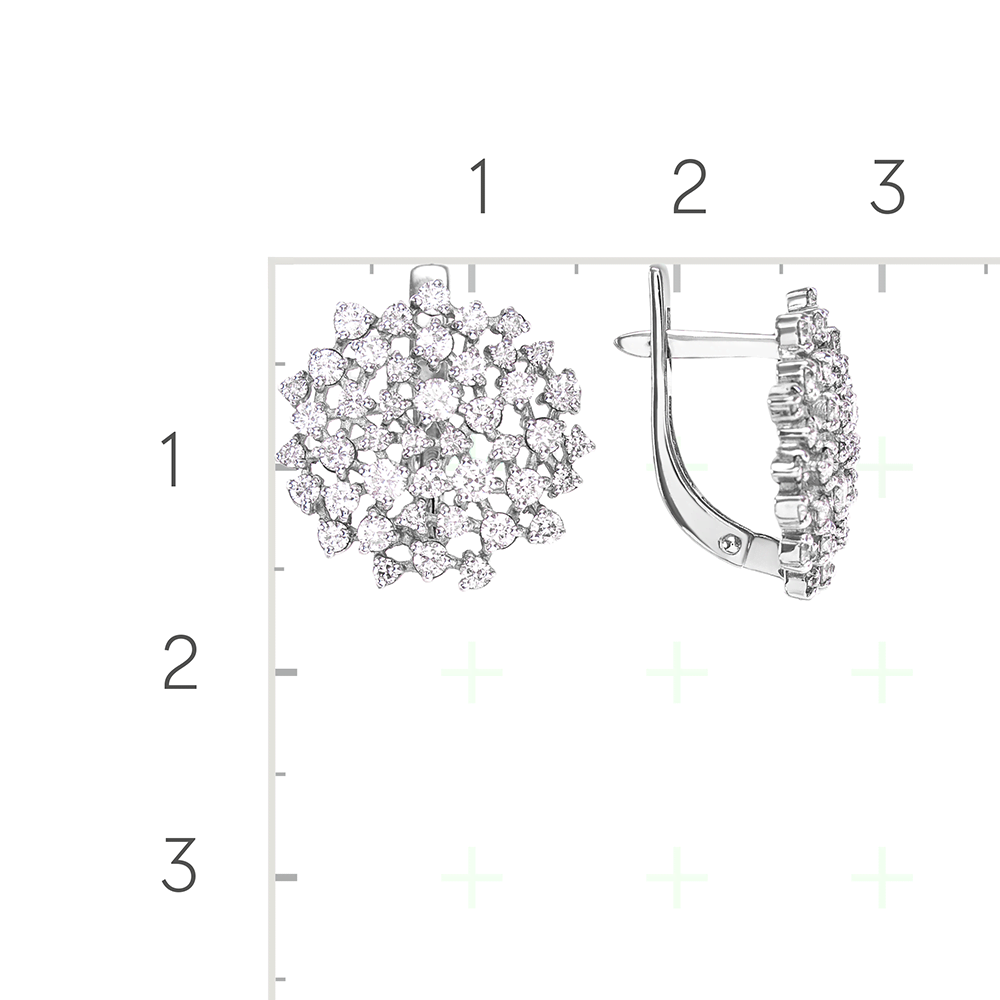 Серебряные серьги с фианитами от интернет магазина JEWELIN
