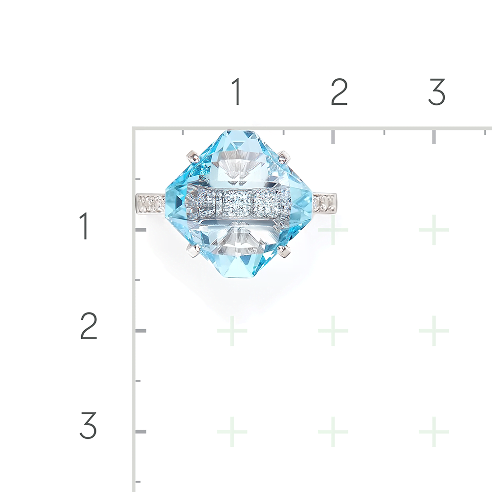 Серебряное кольцо с топазом, фианитами от интернет магазина JEWELIN