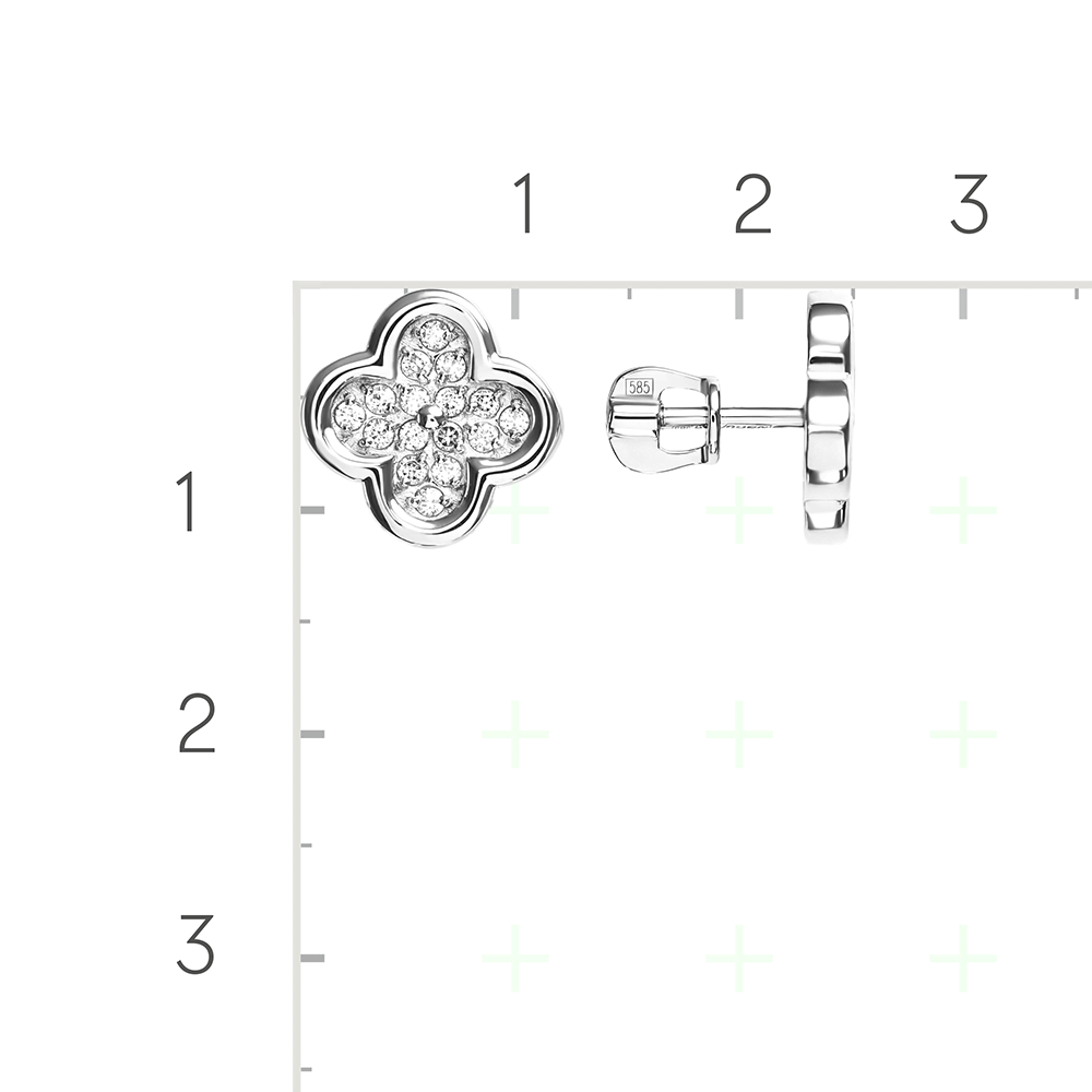 Серебряные серьги с фианитами от интернет магазина JEWELIN