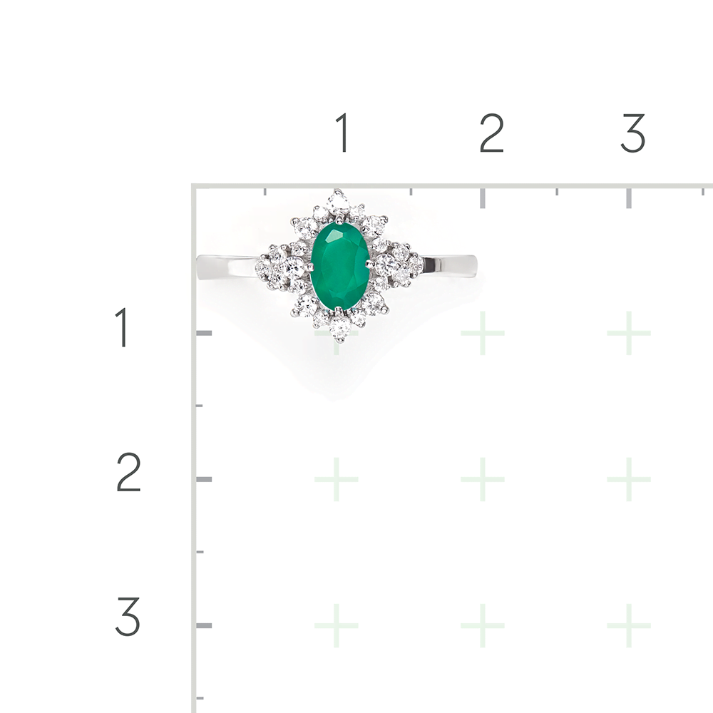 Серебряное кольцо с халцедон, фианитами от интернет магазина JEWELIN
