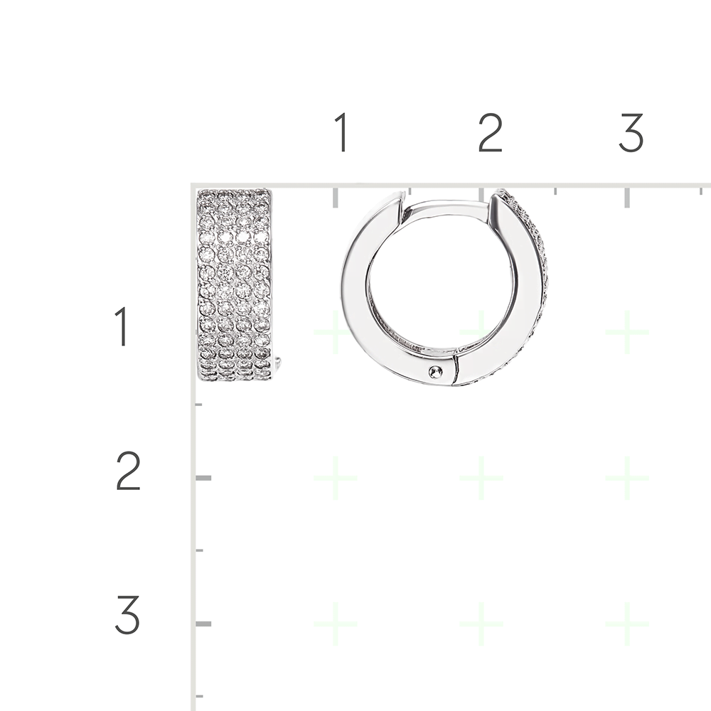 Серебряные серьги с фианитами от интернет магазина JEWELIN