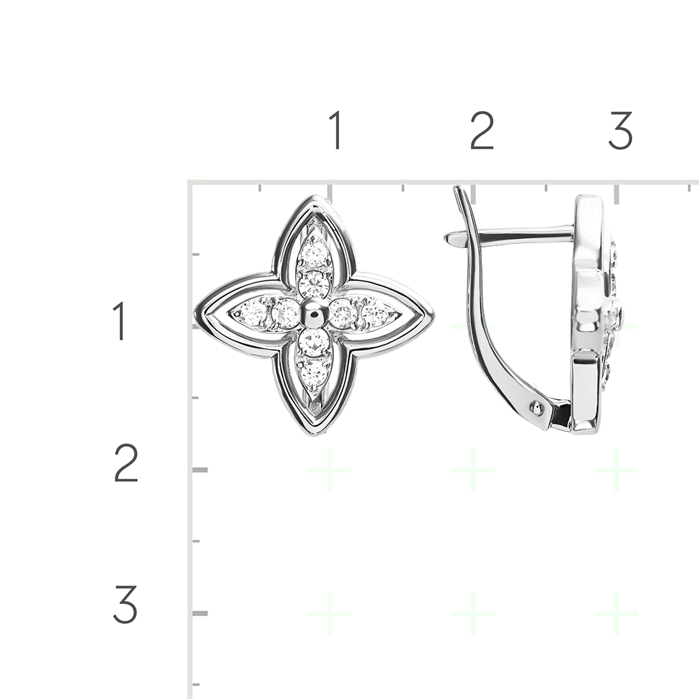 Серебряные серьги с фианитами от интернет магазина JEWELIN