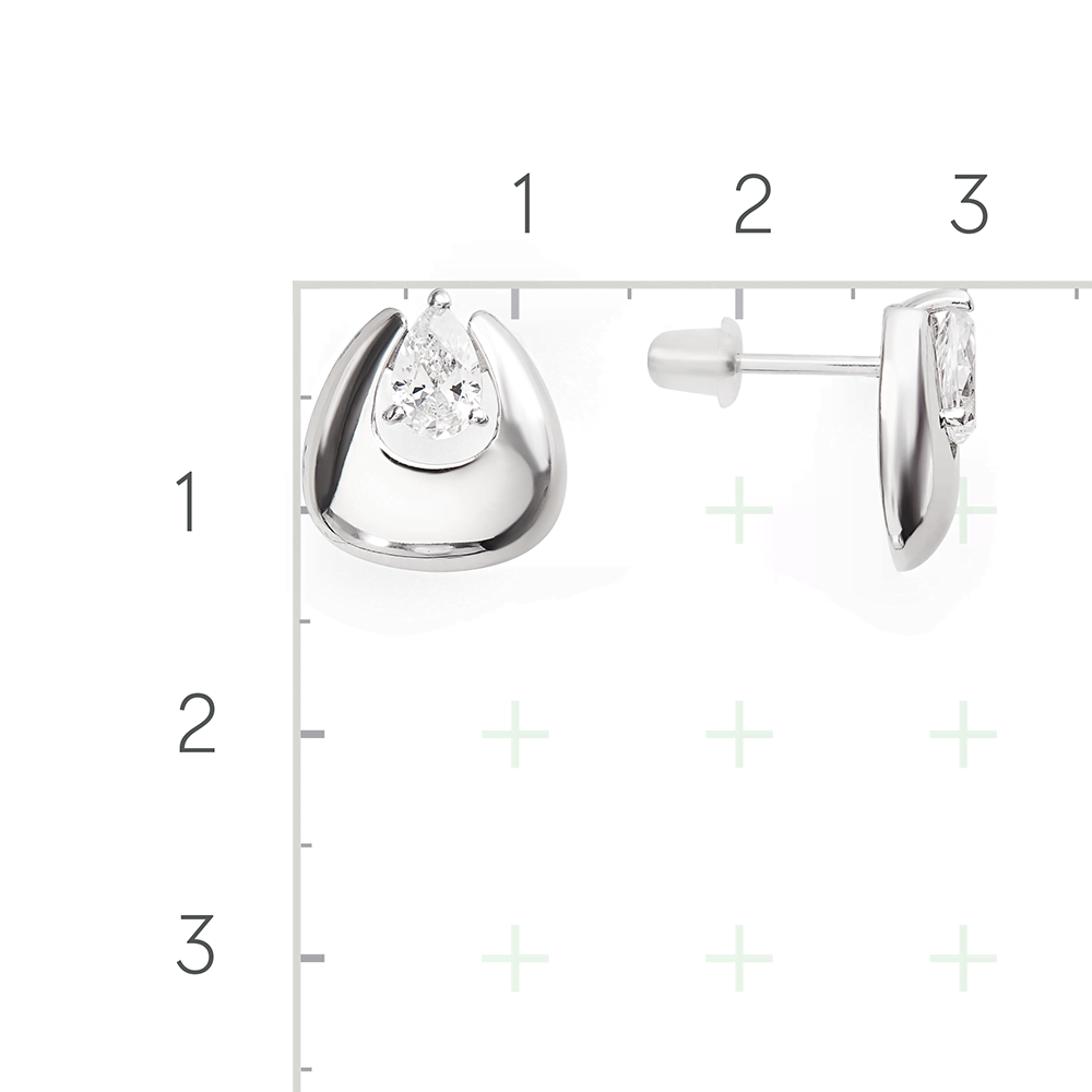 Серебряные серьги с фианитами от интернет магазина JEWELIN