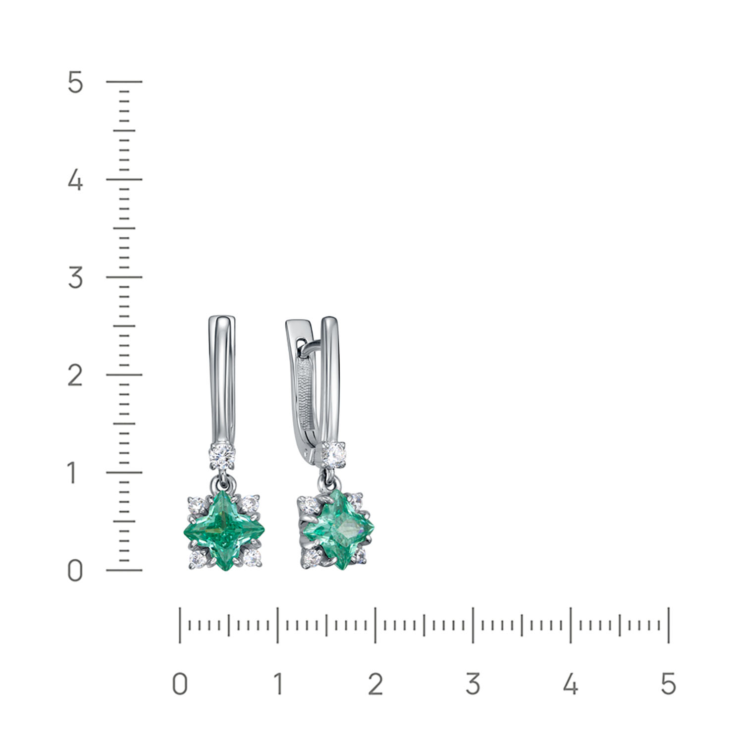 Серьги из серебра с фианитом и бриллианитом от интернет магазина JEWELIN