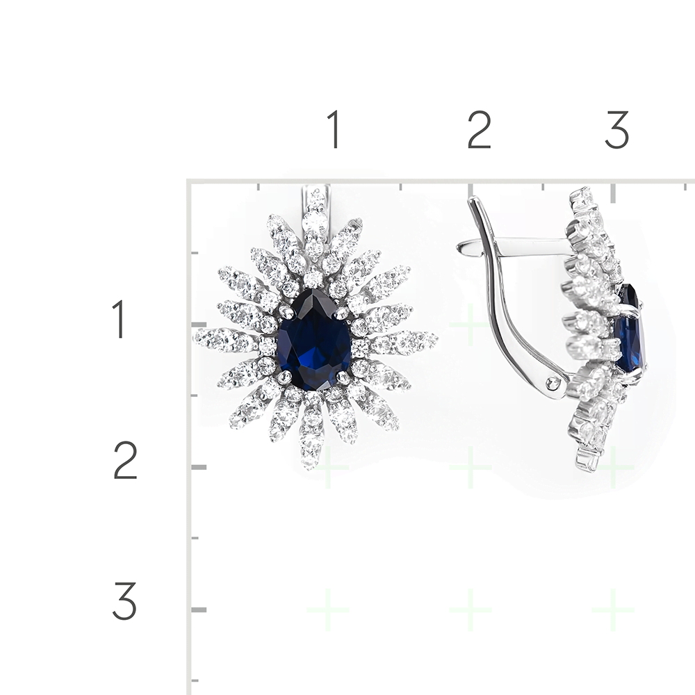 Серебряные серьги с фианитами от интернет магазина JEWELIN