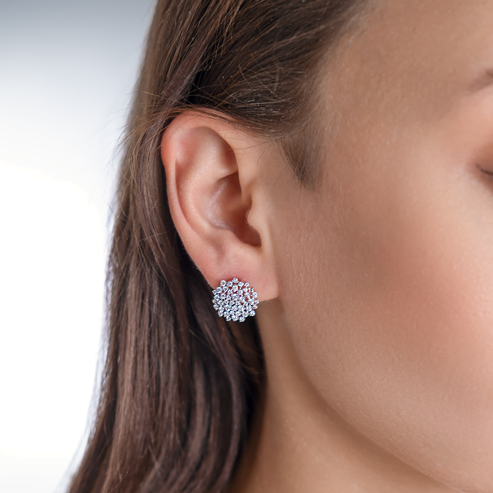 Серебряные серьги с фианитами от интернет магазина JEWELIN