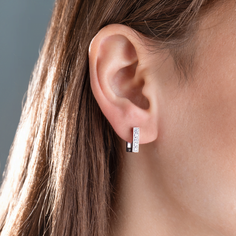 Серебряные серьги с фианитами от интернет магазина JEWELIN