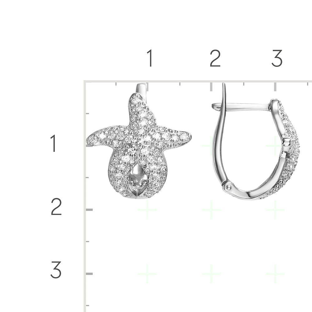 Серебряные серьги с фианитами от интернет магазина JEWELIN