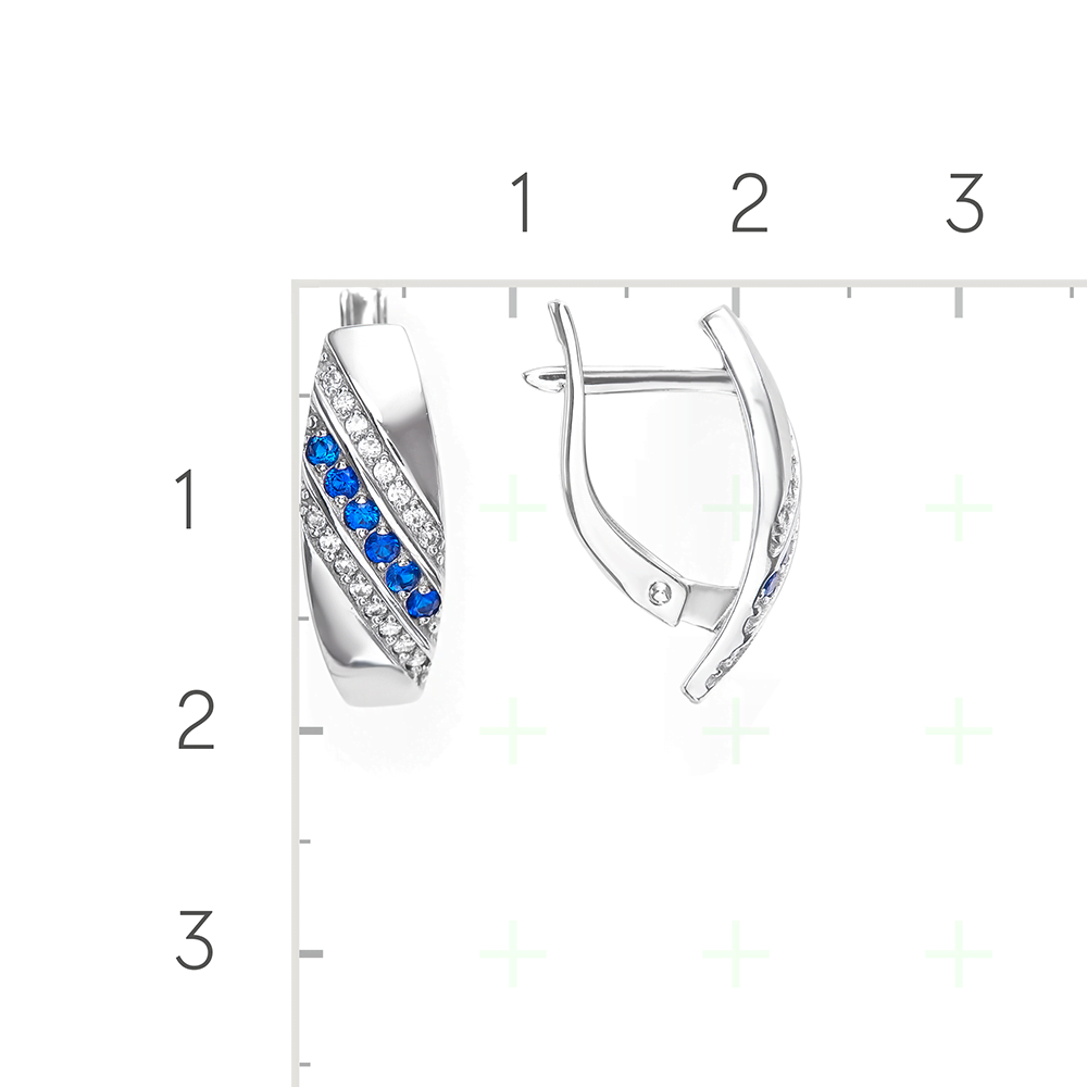 Серебряные серьги с фианитами от интернет магазина JEWELIN