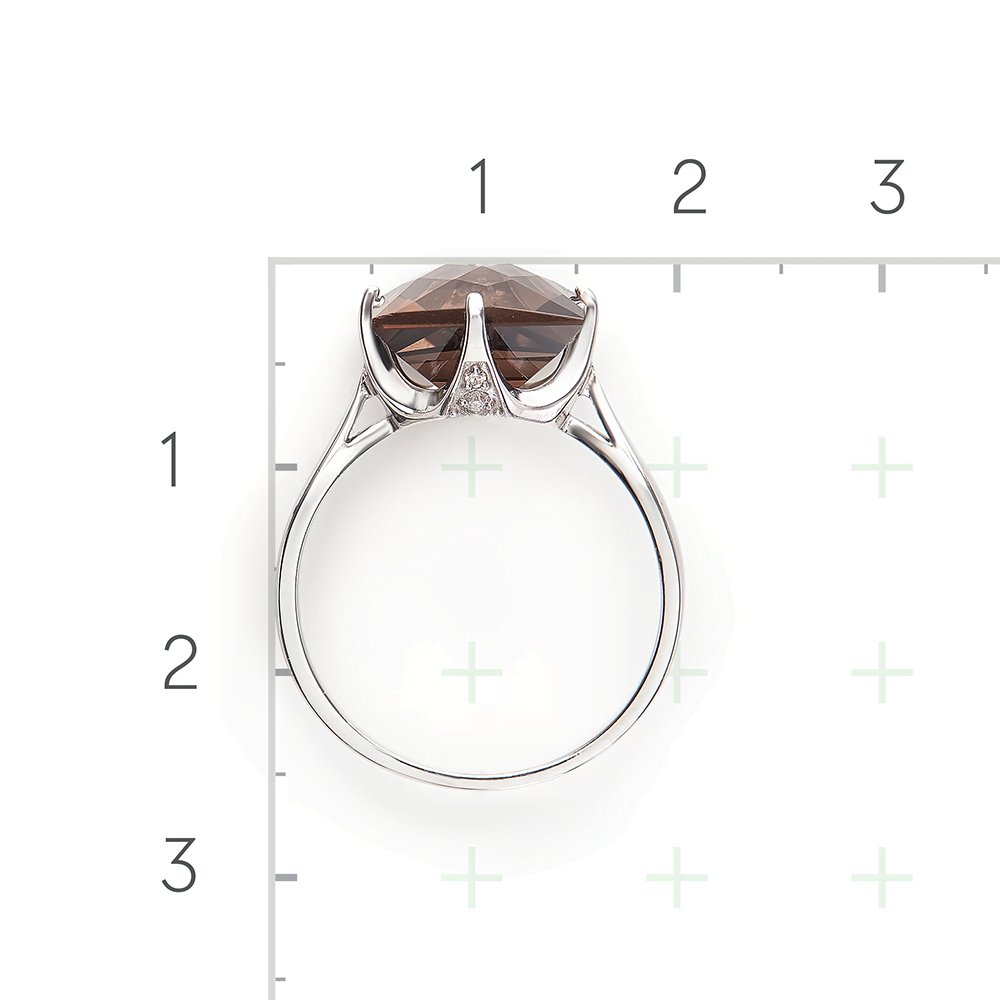 Серебряное кольцо с кварцем, фианитами от интернет магазина JEWELIN