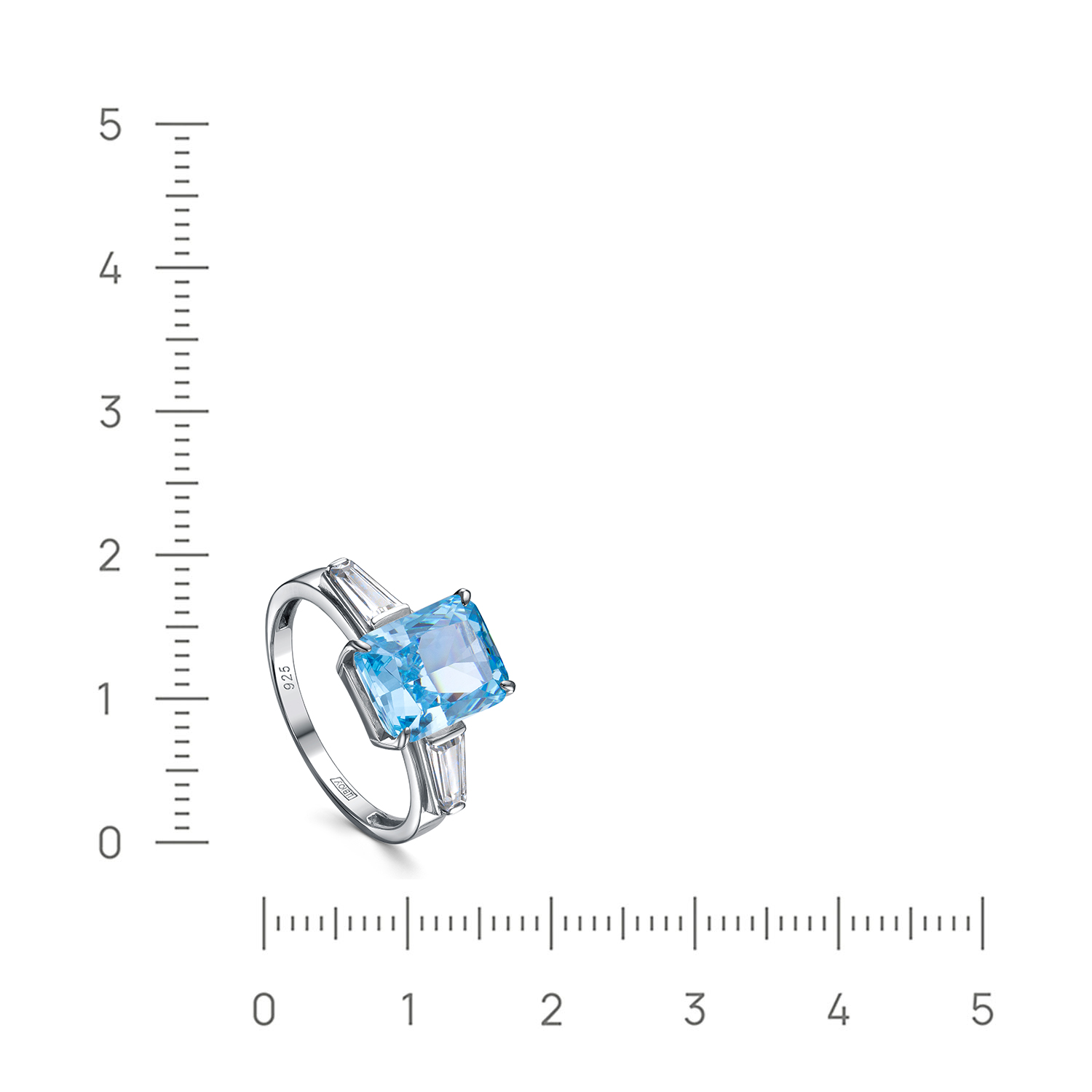 Кольцо из серебра с фианитом и бриллианитом от интернет магазина JEWELIN