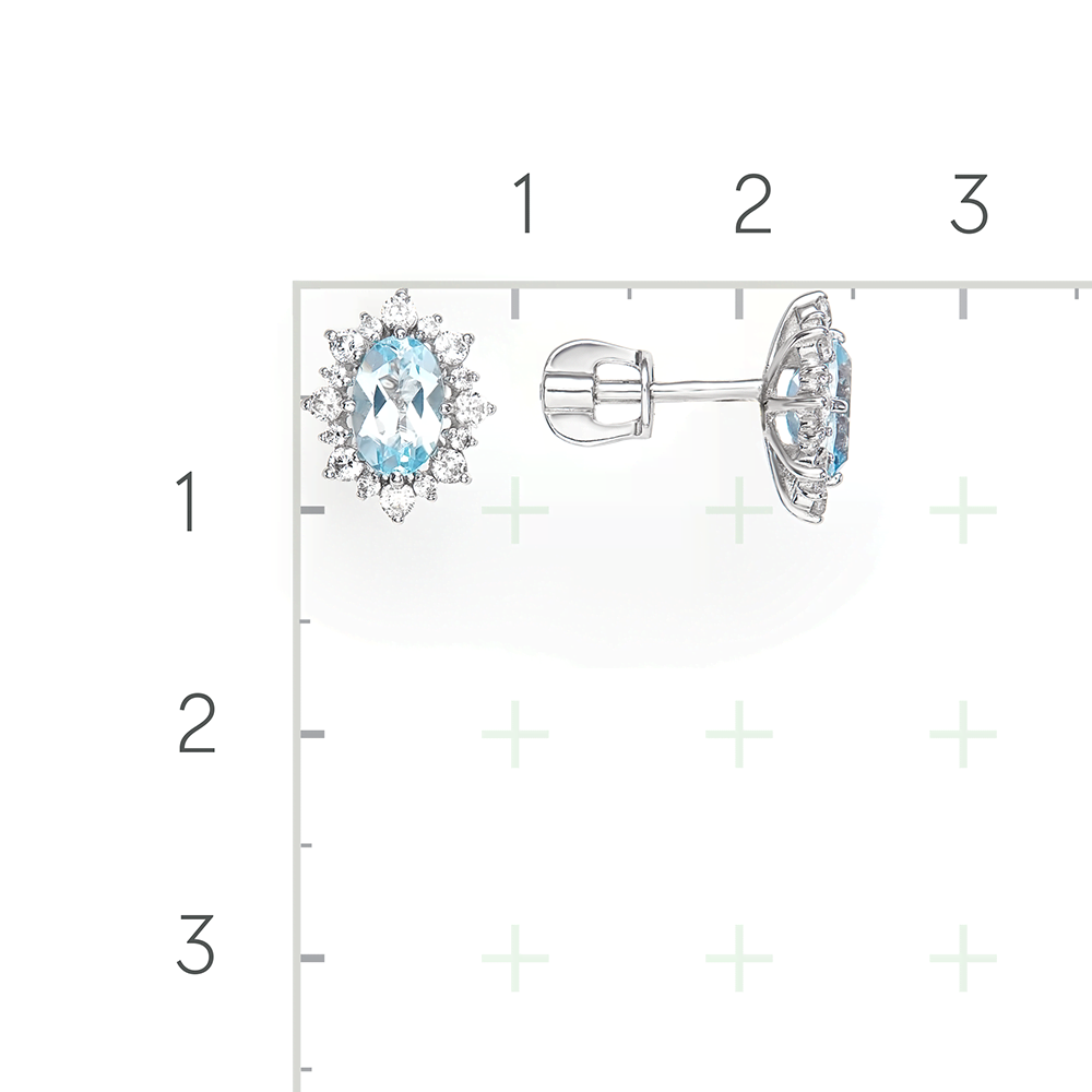 Серебряные серьги с топазом, фианитами от интернет магазина JEWELIN