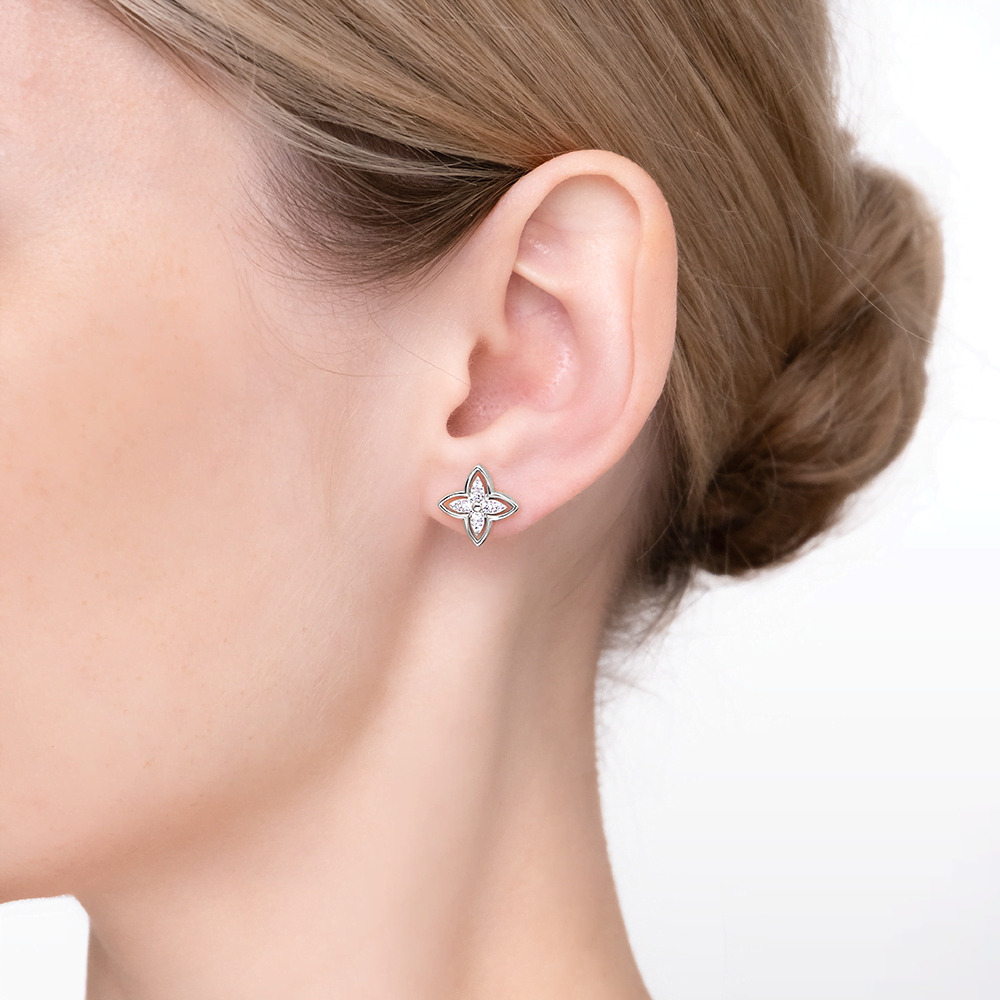 Серебряные серьги с фианитами от интернет магазина JEWELIN