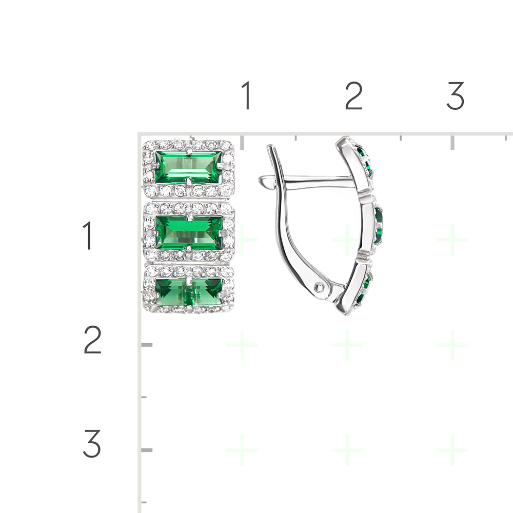 Серебряные серьги с фианитами от интернет магазина JEWELIN
