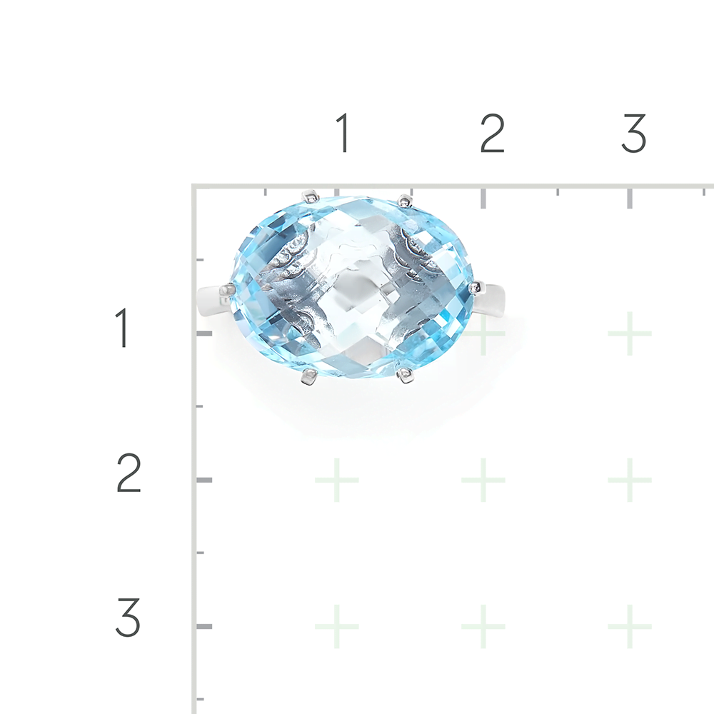 Серебряное кольцо с топазом, фианитами от интернет магазина JEWELIN