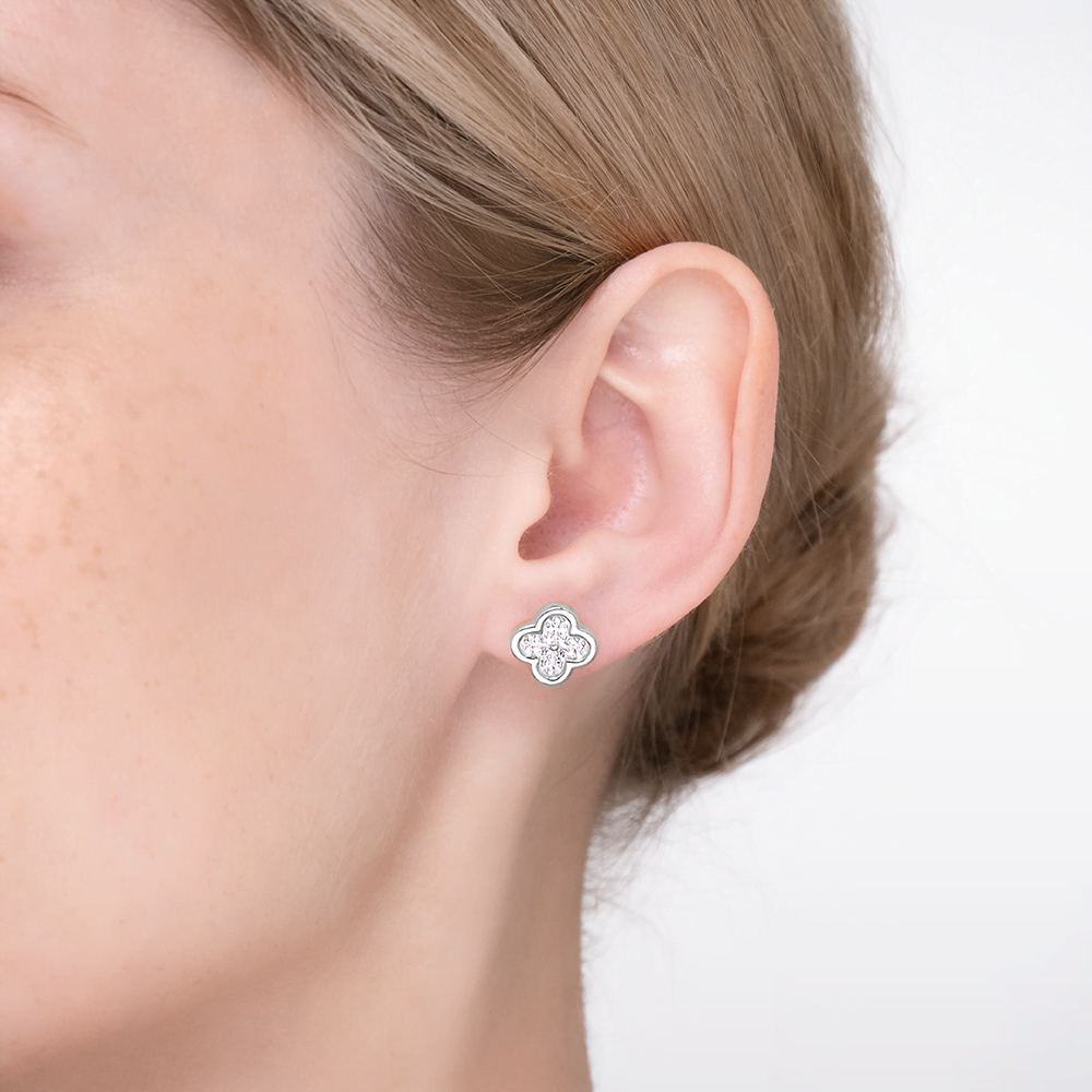 Серебряные серьги с фианитами от интернет магазина JEWELIN