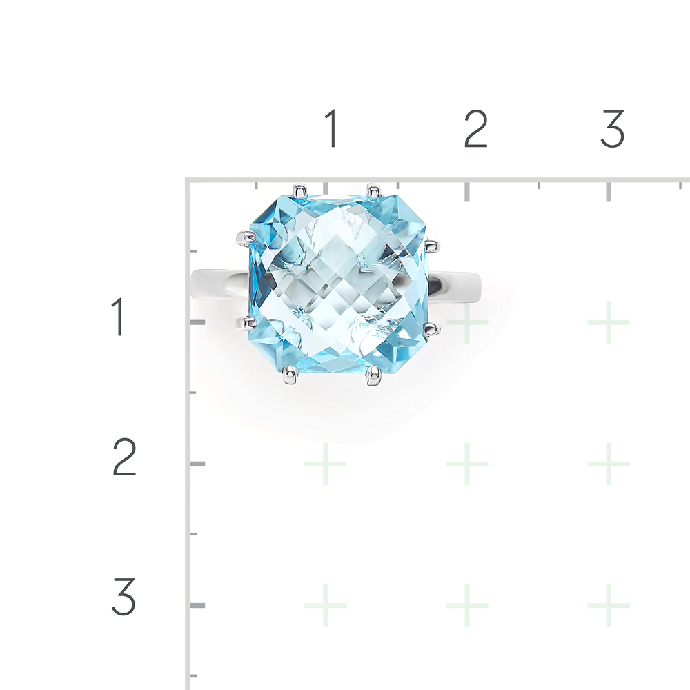 Серебряное кольцо с топазом, фианитами от интернет магазина JEWELIN