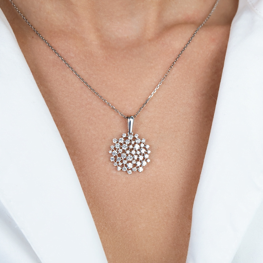 Серебряная подвеска с фианитами от интернет магазина JEWELIN