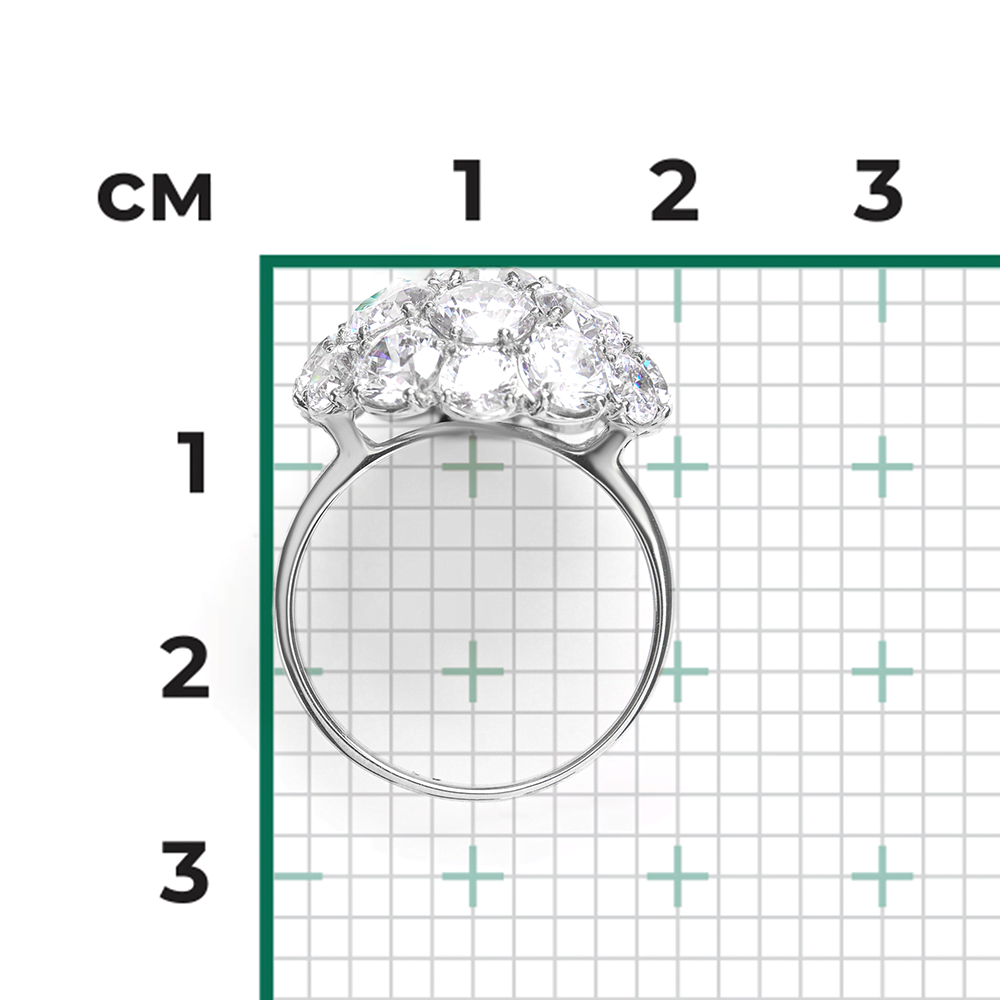 Серебряное кольцо с фианитами от интернет магазина JEWELIN