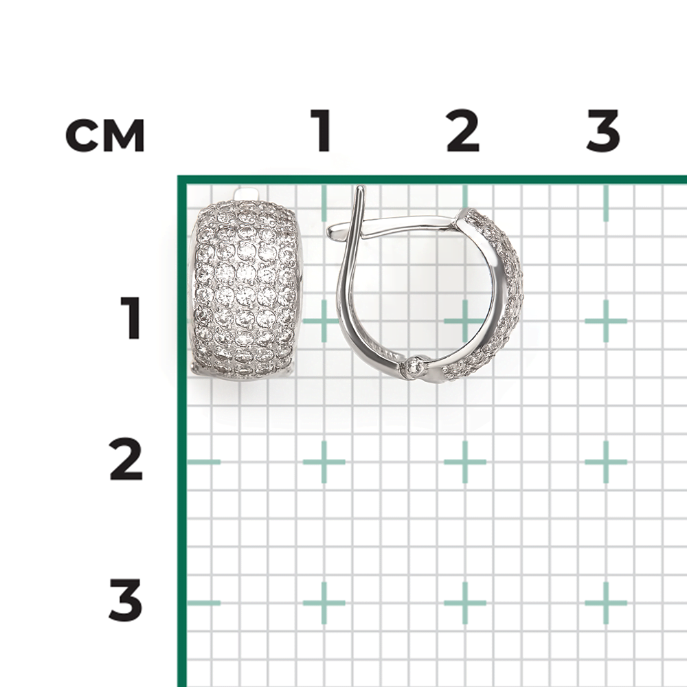 Серебряные серьги с фианитами от интернет магазина JEWELIN