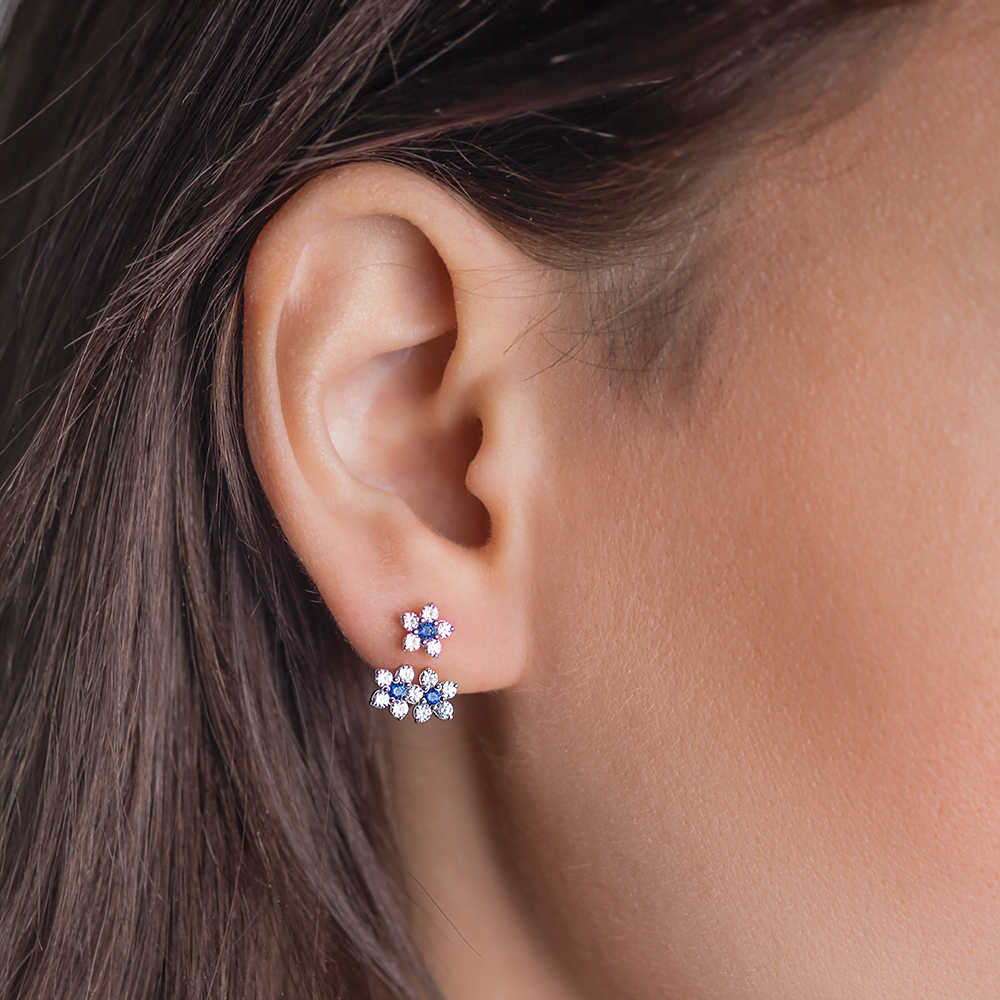 Серебряные серьги с фианитами от интернет магазина JEWELIN