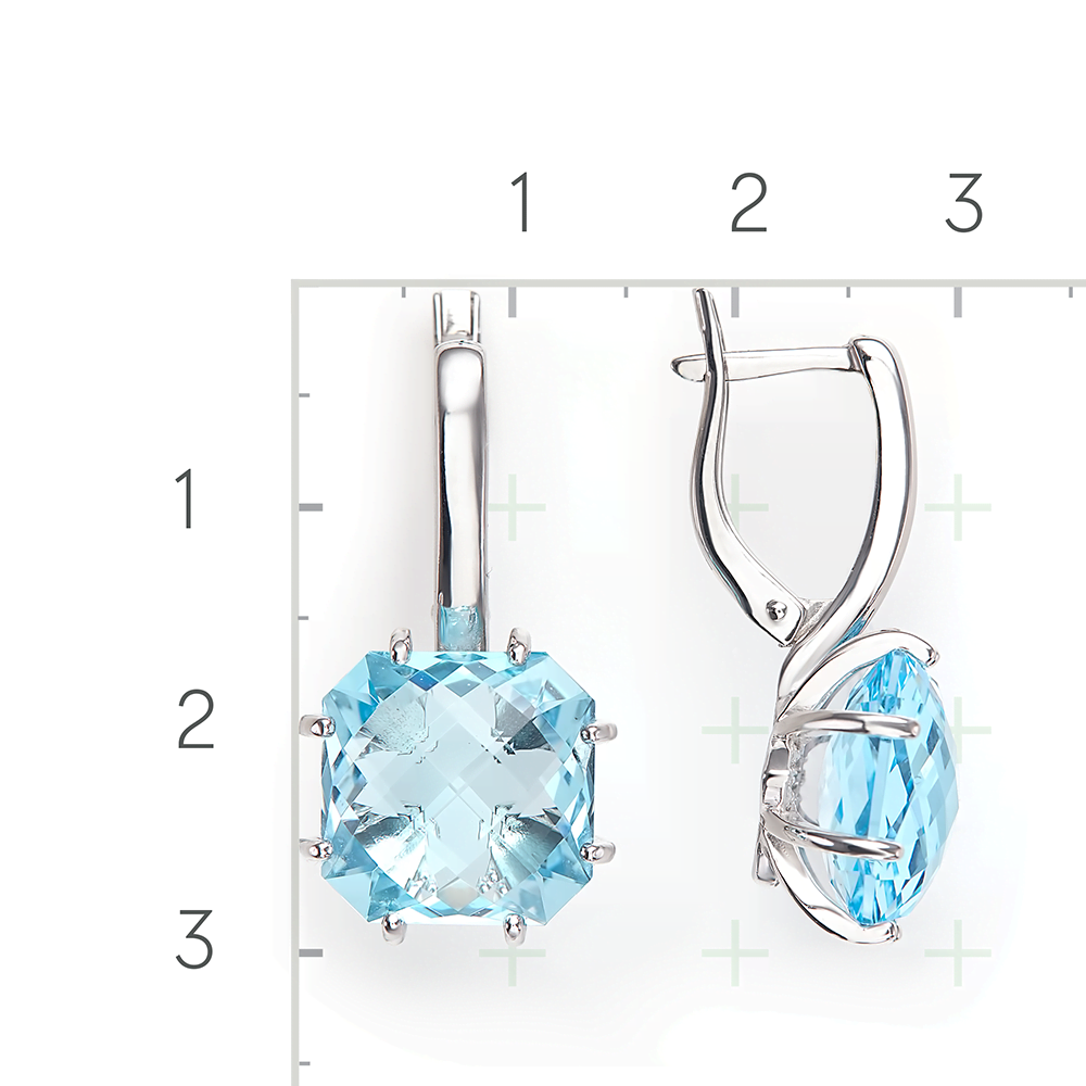 Серебряные серьги с топазом, фианитами от интернет магазина JEWELIN