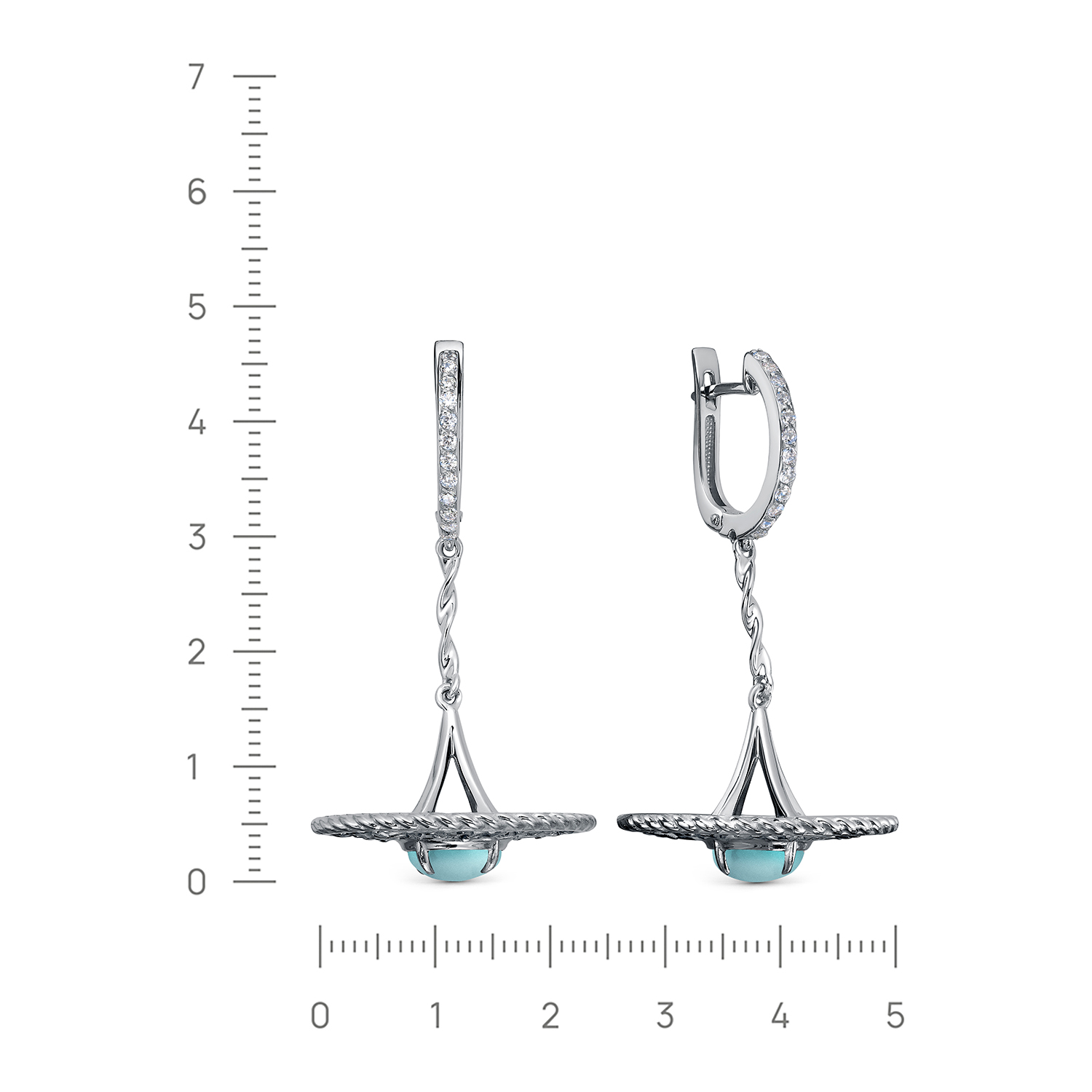 Серьги из серебра с ониксом и фианитом от интернет магазина JEWELIN