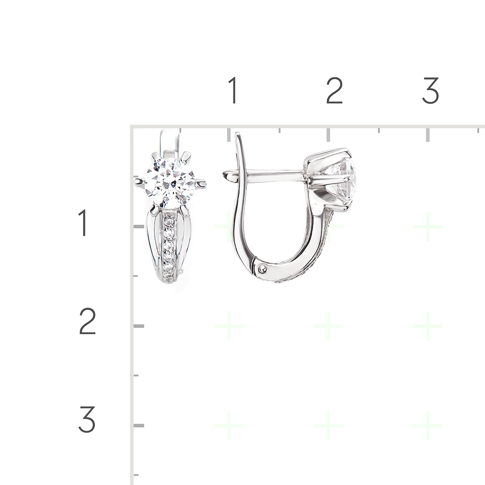 Серебряные серьги с фианитами от интернет магазина JEWELIN