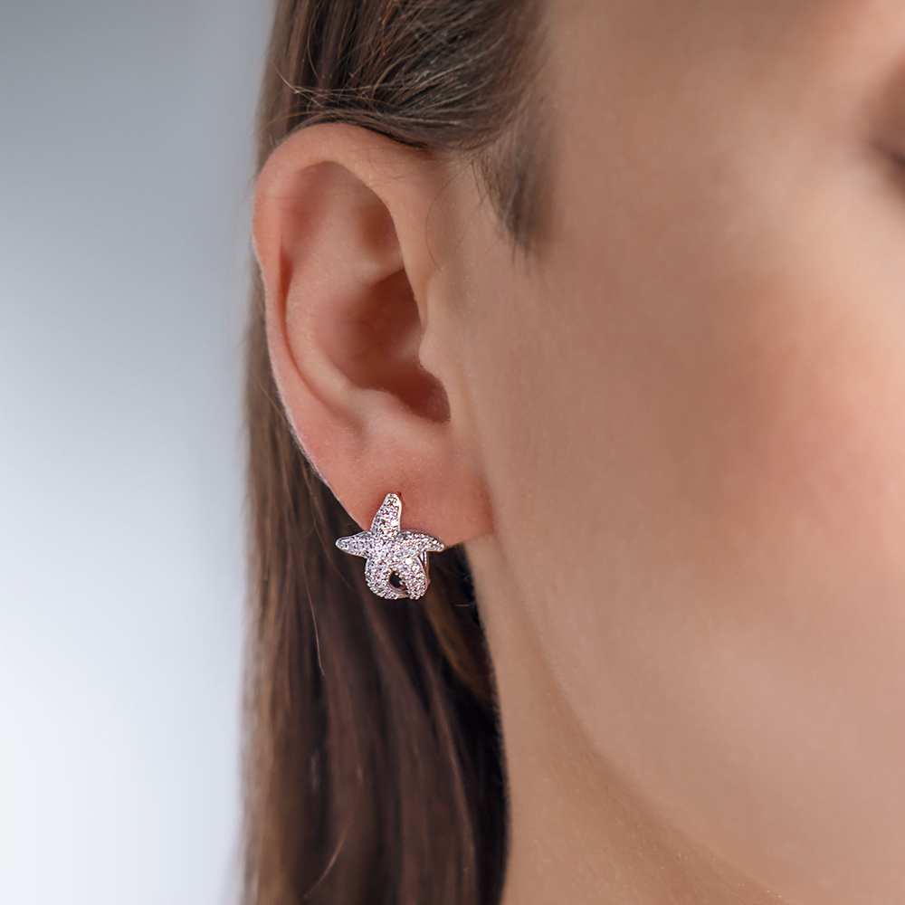 Серебряные серьги с фианитами от интернет магазина JEWELIN