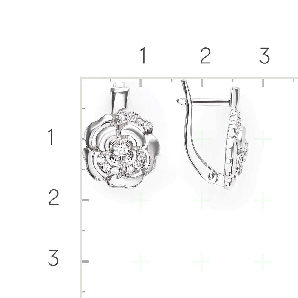 Серебряные серьги с фианитами от интернет магазина JEWELIN