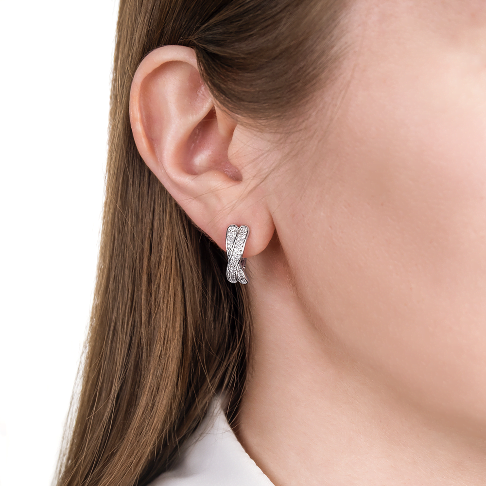 Серебряные серьги с фианитами от интернет магазина JEWELIN