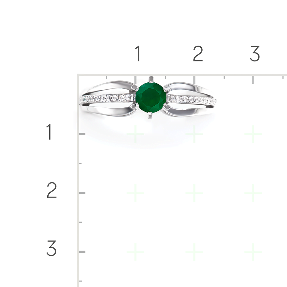 Серебряное кольцо с халцедон, фианитами от интернет магазина JEWELIN