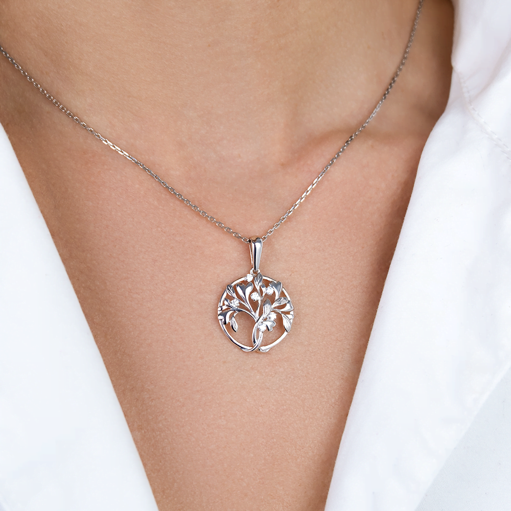 Серебряная подвеска с фианитами от интернет магазина JEWELIN