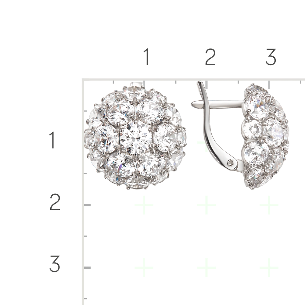 Серебряные серьги с фианитами от интернет магазина JEWELIN