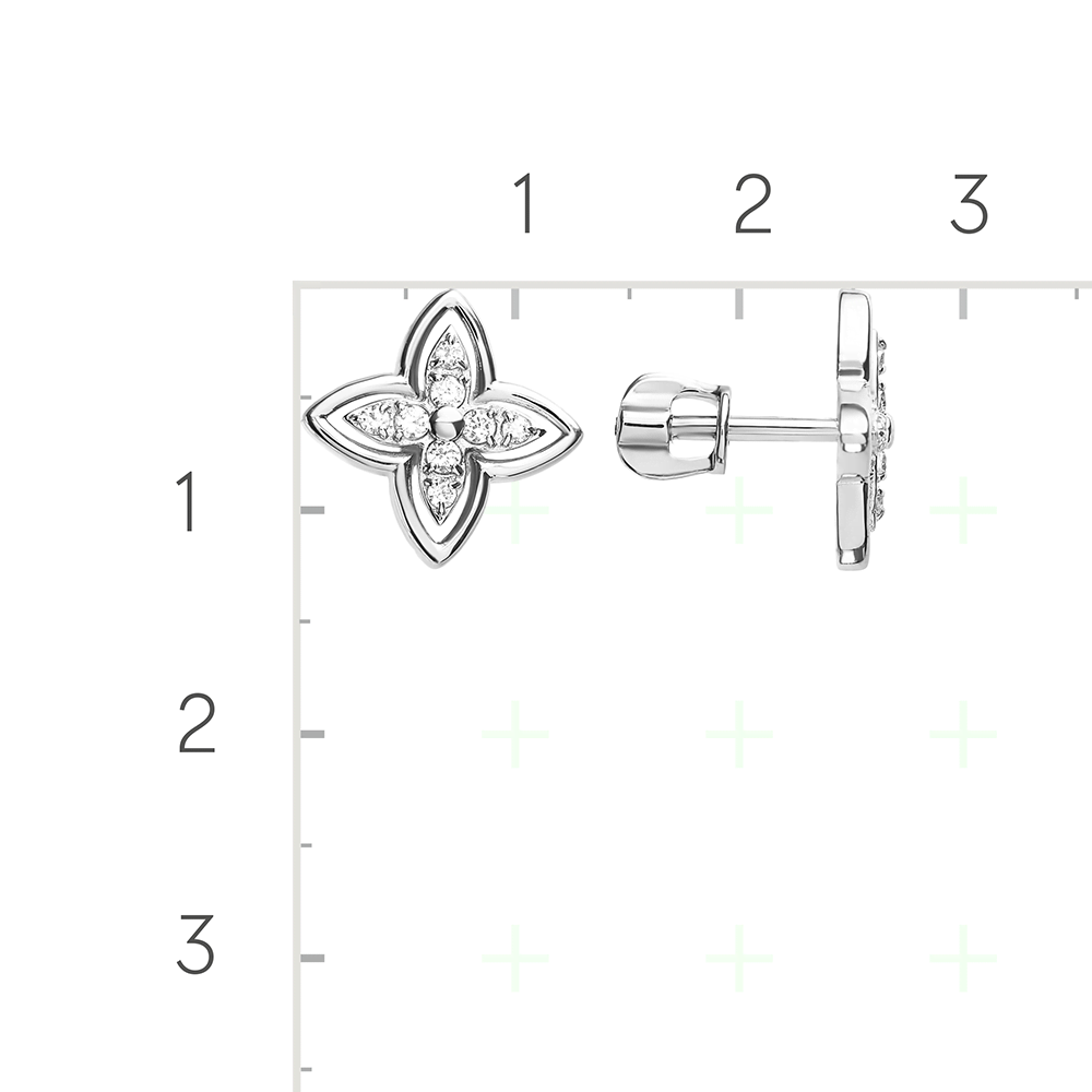 Серебряные серьги с фианитами от интернет магазина JEWELIN
