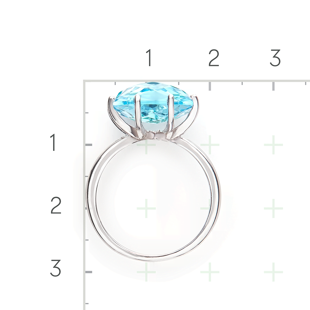 Серебряное кольцо с топазом, фианитами от интернет магазина JEWELIN