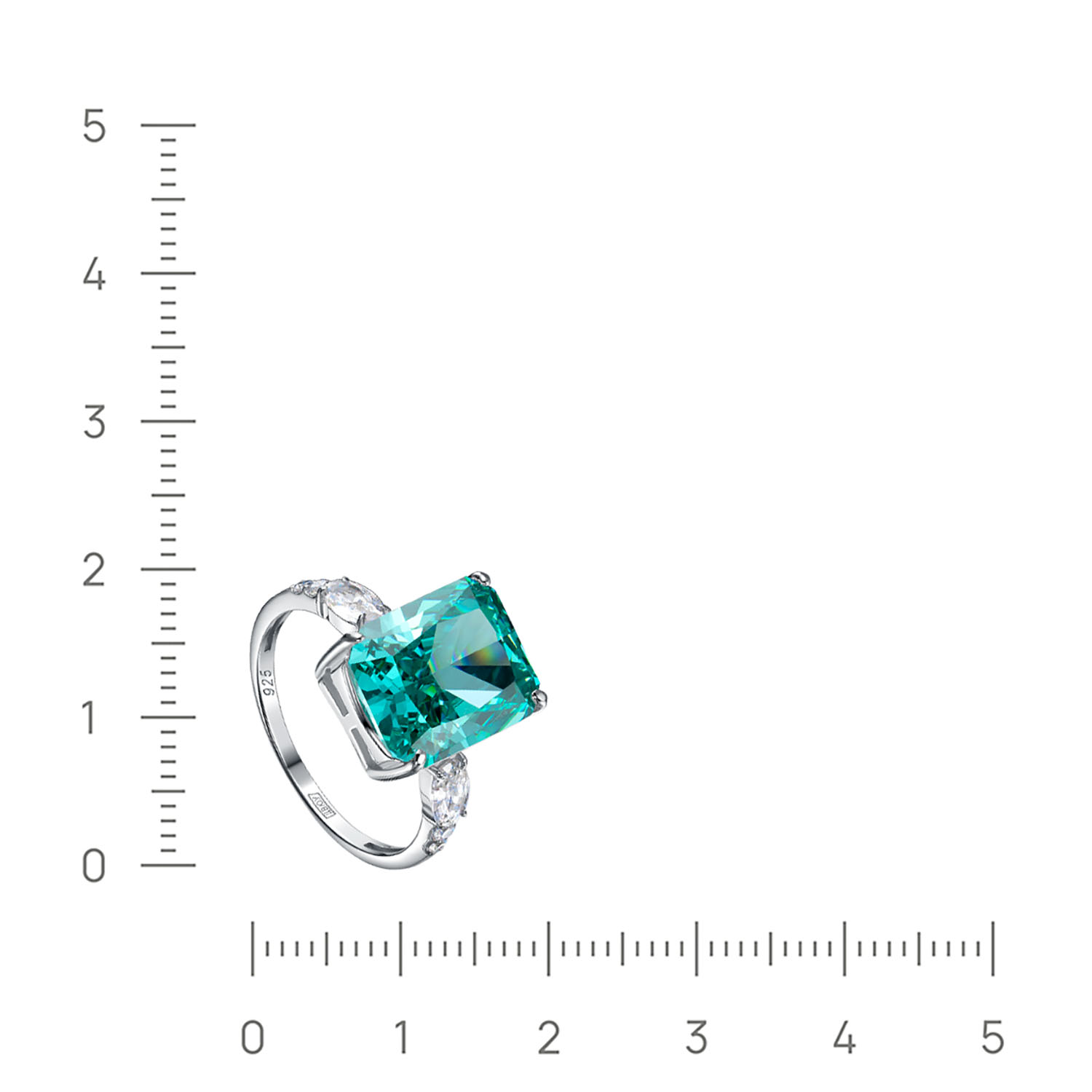 Кольцо из серебра с фианитом и бриллианитом от интернет магазина JEWELIN