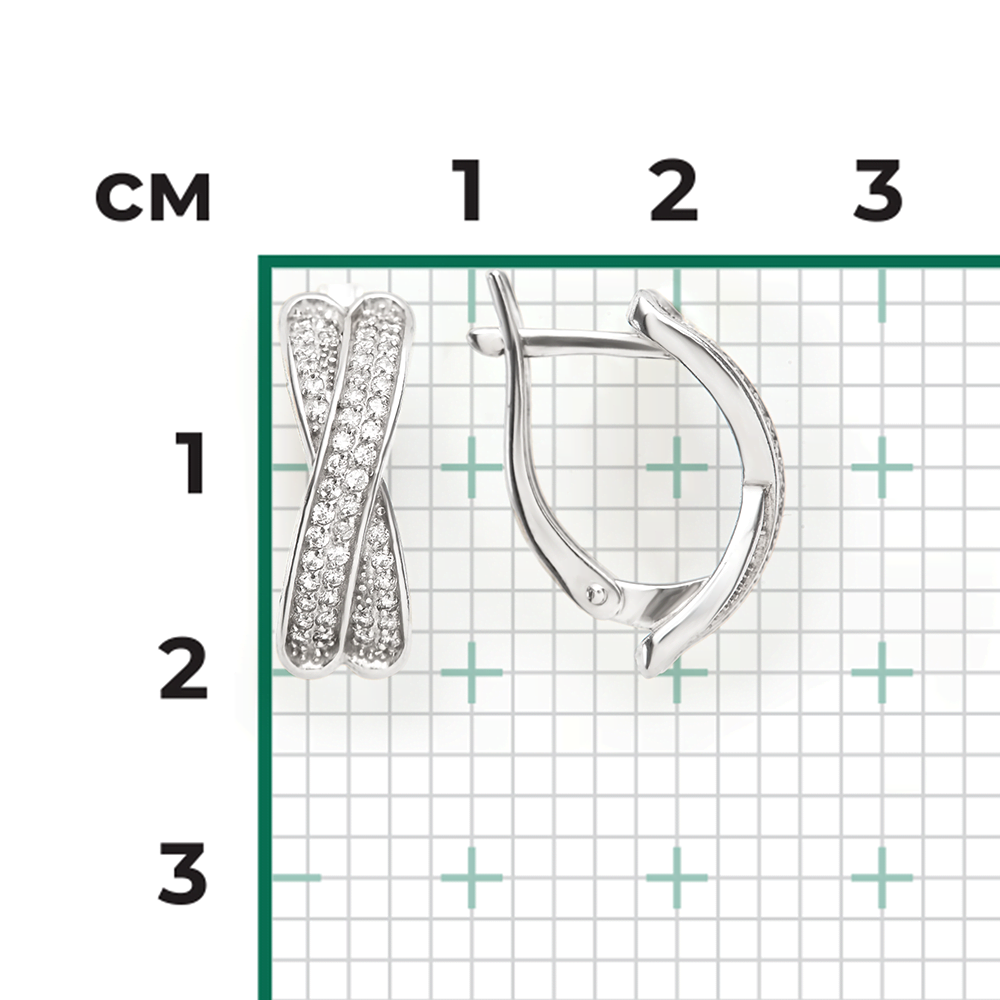 Серебряные серьги с фианитами от интернет магазина JEWELIN
