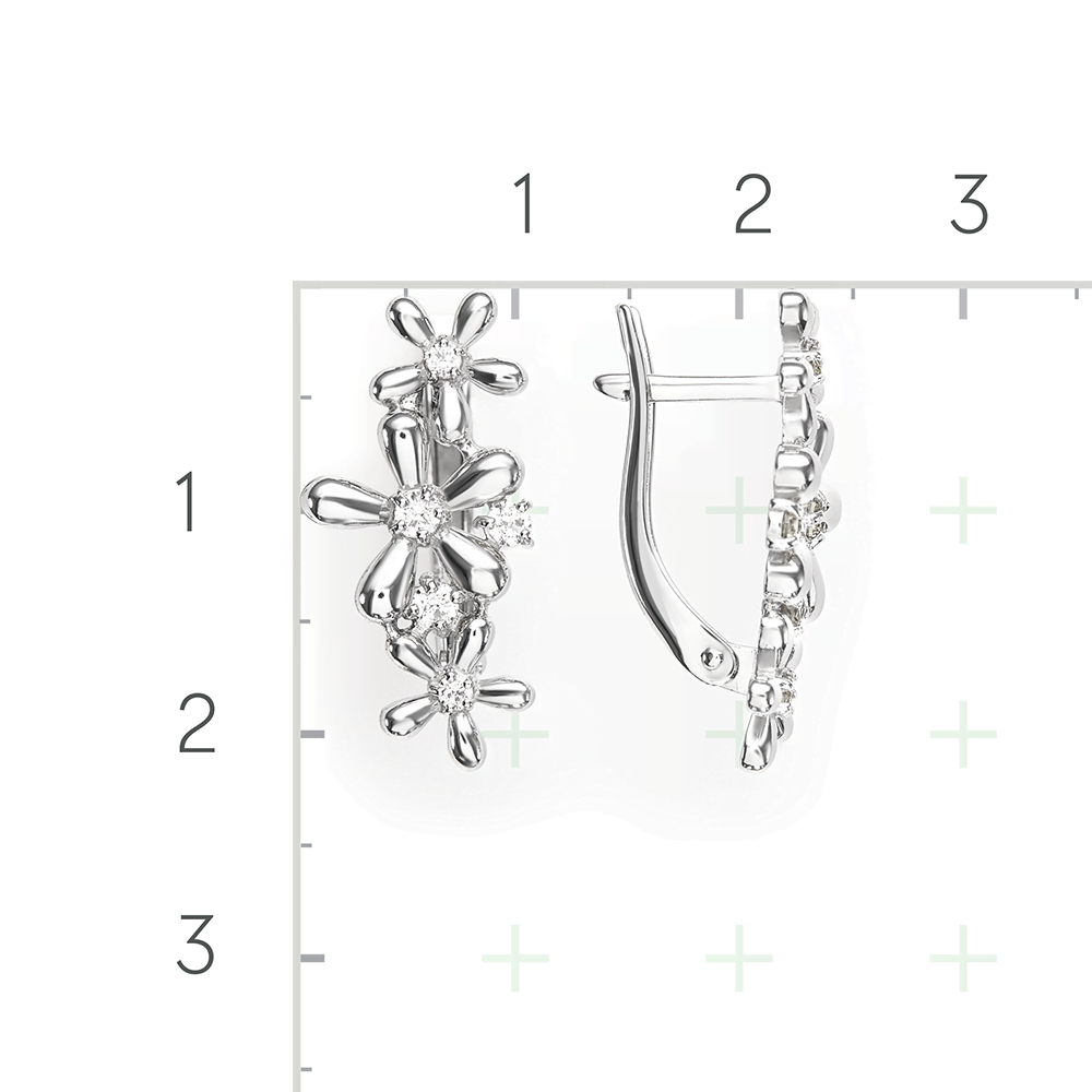 Серебряные серьги с фианитами от интернет магазина JEWELIN