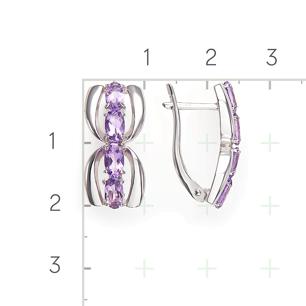 Серебряные серьги с аметистом от интернет магазина JEWELIN