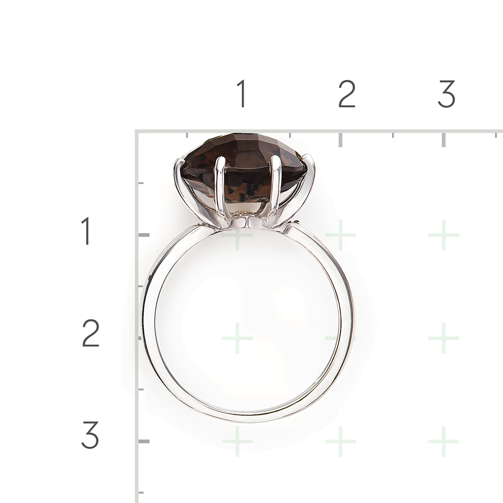 Серебряное кольцо с кварцем, фианитами от интернет магазина JEWELIN