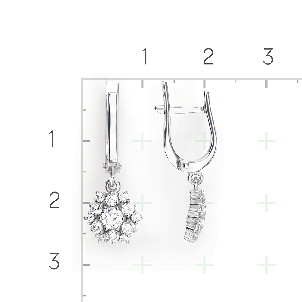 Серебряные серьги с фианитами от интернет магазина JEWELIN