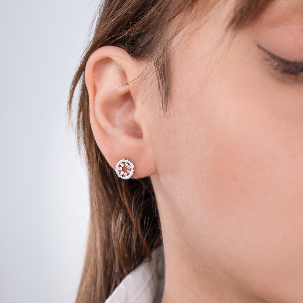 Серебряные серьги с фианитами от интернет магазина JEWELIN